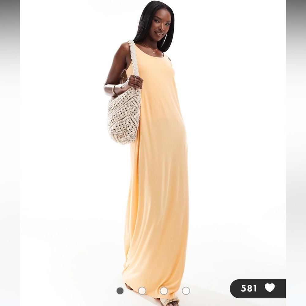 ASOS DESIGN ruched dropped back maxi dress NWOT